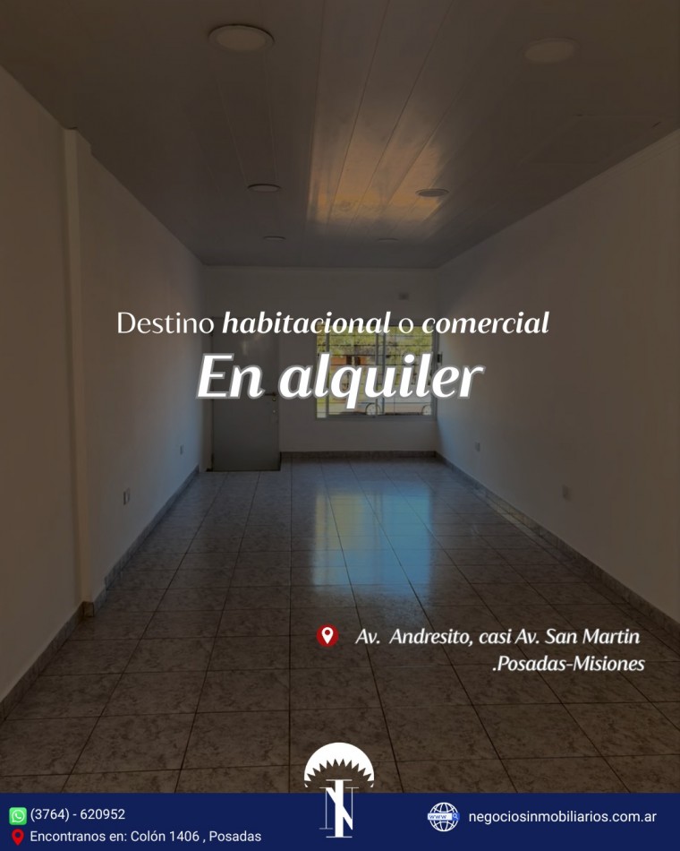 ALQUILER con DESTINO COMERCIAL O HABITACIONAL