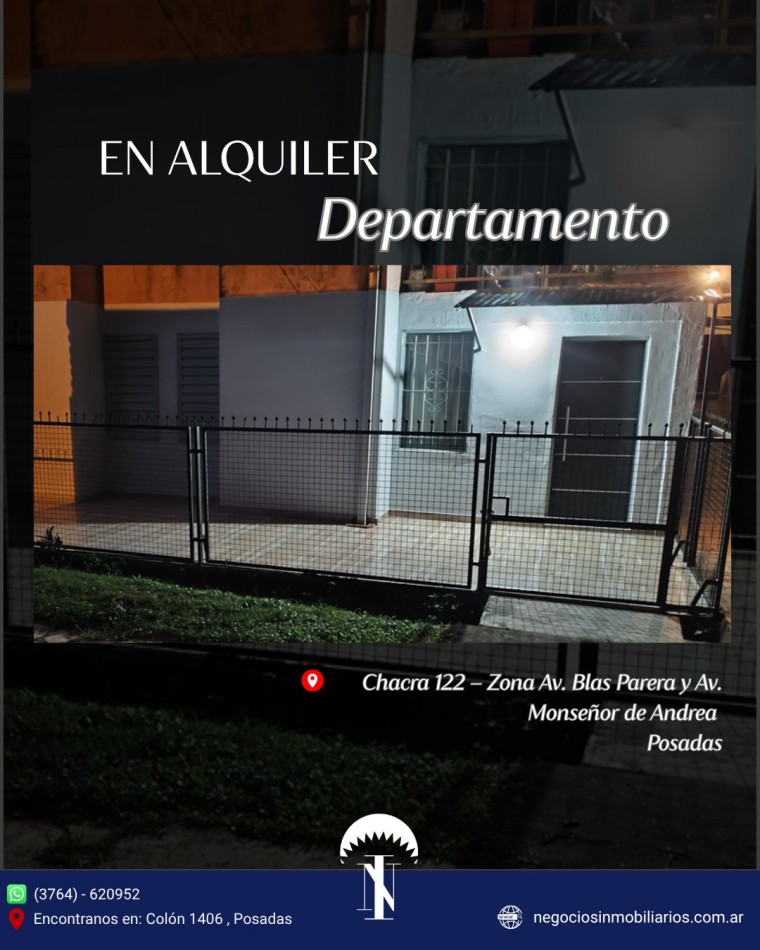 Departamento en Alquiler - Chacra 122